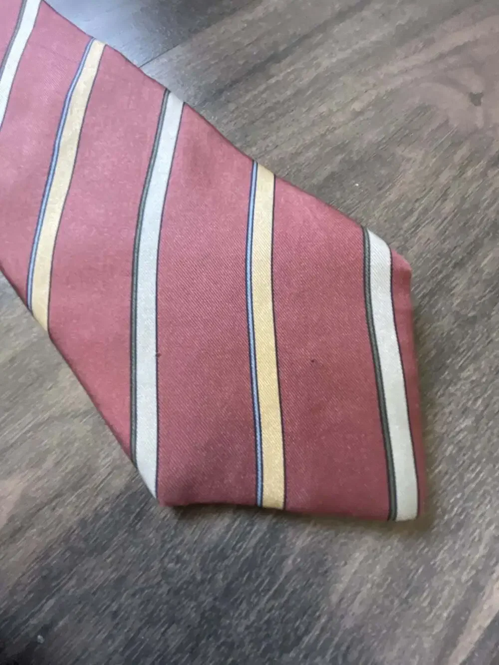 Christian Dior Vintage Burgundy Striped All Silk Necktie